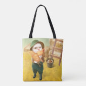 Schattige kat met kip op Boerderij Tote Bag (Achterkant)