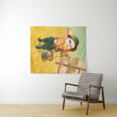 Schattige kat met kip op Boerderij Wandkleed (In Situ (horizontaal))