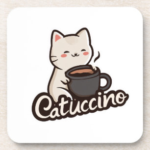 Schattige Kat met Koffie – Catuccino Bier Onderzetter
