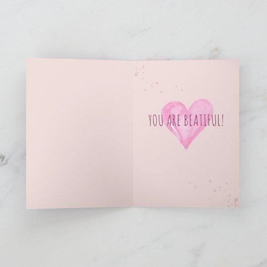 Schattige kat met liefde Valentijnsdag vakantiewen Feestdagen Kaart (Binnen)