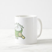 Schattige kat met matcha-drank koffiemok (Voorkant rechts)