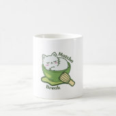 Schattige kat met matcha-drank koffiemok (Center)