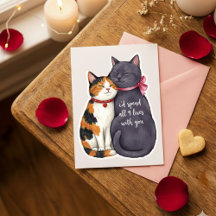 Schattige kat met negen levens valentijnsdag katte