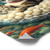 Schattige kat met op schapenfloatie poster (Hoek)