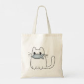 Schattige Kat met Prijs Vis Tote Bag (Achterkant)