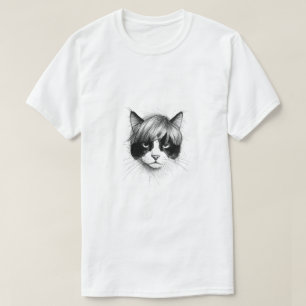 Schattige kat met pruik (stijl 2) Fine Art T-shirt