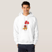 Schattige kat met rode hartballonnen hoodie (Voorkant volledig)