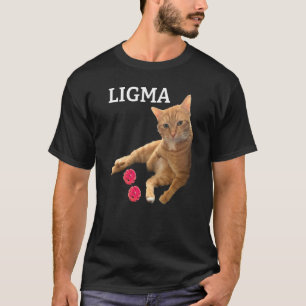 Schattige kat met speelgoed Ligma grap T-shirt