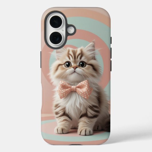 Schattige kat met Stropdas op zacht pastel Case-Mate iPhone Case (Achterkant)