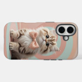 Schattige kat met Stropdas op zacht pastel Case-Mate iPhone Case (Achterkant (horizontaal))