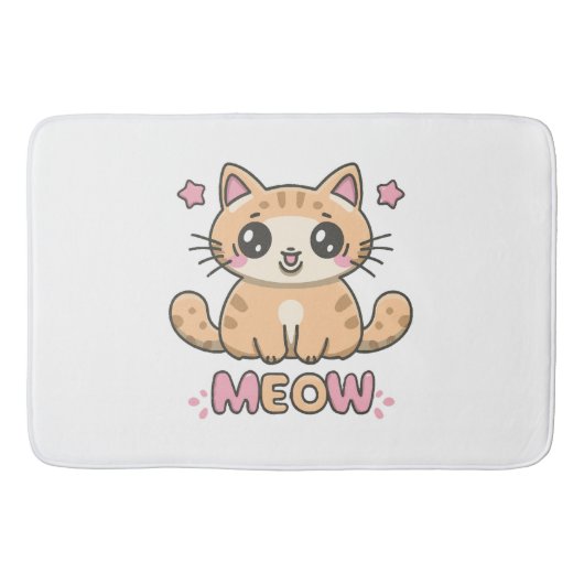 schattige kat miauw badmat (Voorkant)