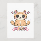 schattige kat miauw briefkaart (Voorkant)