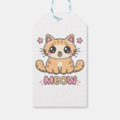 schattige kat miauw cadeaulabel (Achterkant)