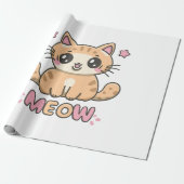 schattige kat miauw cadeaupapier (Uitgerold)