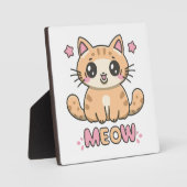 schattige kat miauw fotoplaat (Voorkant)