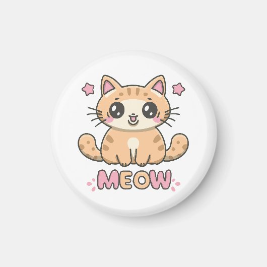 schattige kat miauw magneet (Voorkant)