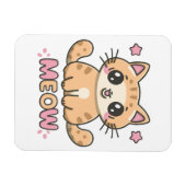 schattige kat miauw magneet (Horizontaal)