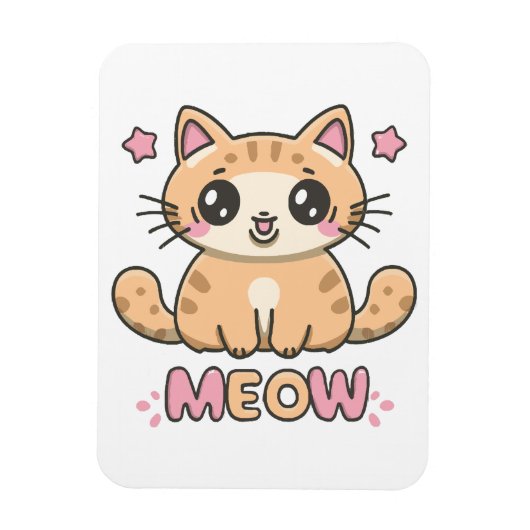 schattige kat miauw magneet (Verticaal)