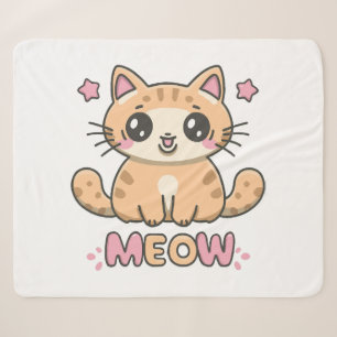 schattige kat miauw sherpa deken
