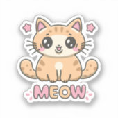 schattige kat miauw sticker (Voorkant)
