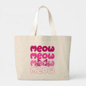 Schattige kat miauwt grote tote bag (Achterkant)