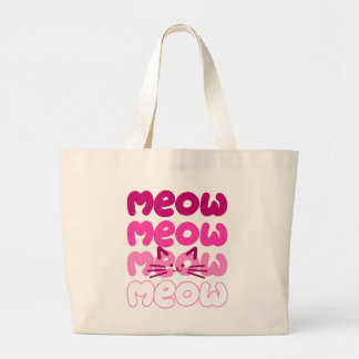 Schattige kat miauwt grote tote bag