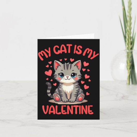Schattige Kat, Mijn Kat Is Mijn Valentijn, Single Kaart (Voorkant)