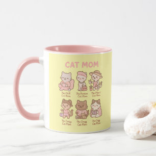 Schattige kat moeder cartoon cadeau voor moeder mok