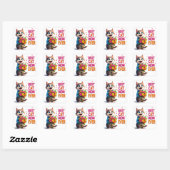 Schattige Kat Moeder Kitty Met Bloem Harten 🐱 Vierkante Sticker (Vel)