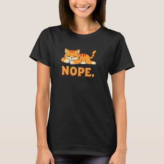 Schattige Kat Nee Slaapstijl T-shirt (Voorkant)