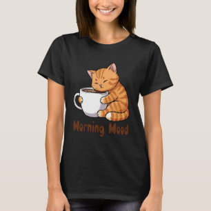 Schattige Kat Ochtendhumeur Koffieliefhebbers T-shirt