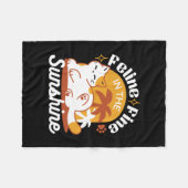 Schattige kat ontspannen in de zon - zomerhuisdier fleece deken (Voorkant (Horizontaal))