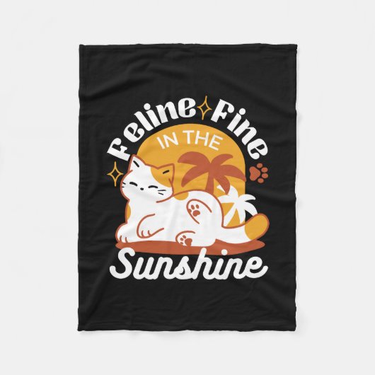 Schattige kat ontspannen in de zon - zomerhuisdier fleece deken (Voorkant)