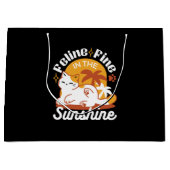 Schattige kat ontspannen in de zon - zomerhuisdier groot cadeauzakje (Voorkant)