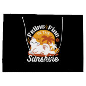 Schattige kat ontspannen in de zon - zomerhuisdier groot cadeauzakje (Achterkant)