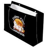 Schattige kat ontspannen in de zon - zomerhuisdier groot cadeauzakje (Voorkant Gekanteld)