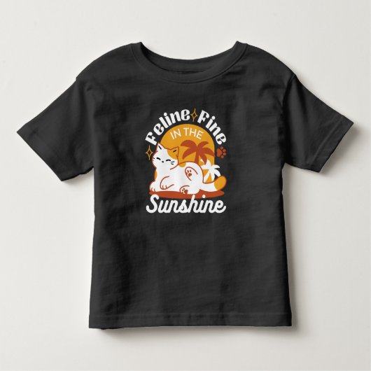 Schattige kat ontspannen in de zon - zomerhuisdier kinder shirts (Voorkant)