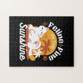 Schattige kat ontspannen in de zon - zomerhuisdier legpuzzel (Horizontaal)