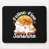 Schattige kat ontspannen in de zon - zomerhuisdier muismat (Voorkant)