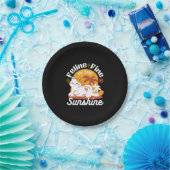 Schattige kat ontspannen in de zon - zomerhuisdier papieren bordje (Feest)