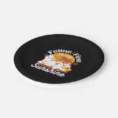 Schattige kat ontspannen in de zon - zomerhuisdier papieren bordje (Gekanteld)