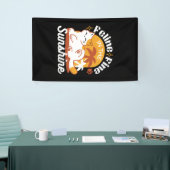 Schattige kat ontspannen in de zon - zomerhuisdier spandoek (Beurs)
