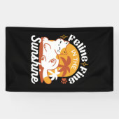 Schattige kat ontspannen in de zon - zomerhuisdier spandoek (Horizontaal)