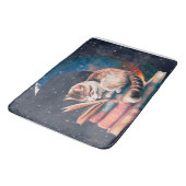 Schattige kat op de maan Een boek lezen Badmat (Gekanteld)