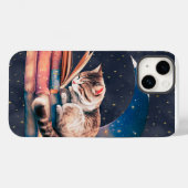 Schattige kat op de maan Een boek lezen Case-Mate iPhone Case (Achterkant (horizontaal))