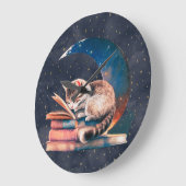Schattige kat op de maan Een boek lezen Grote Klok (Hoek)