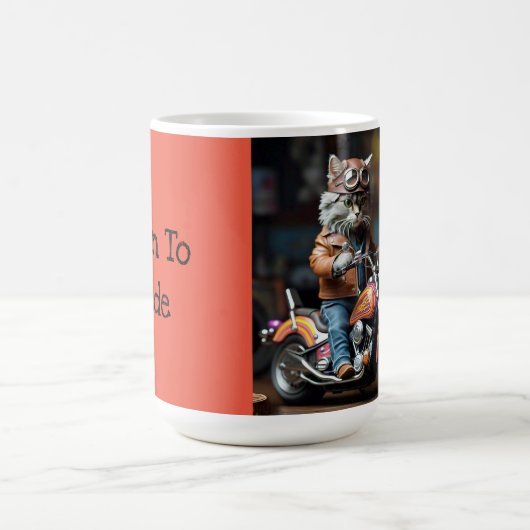Schattige kat op motorfiets koffie Mok (Center)