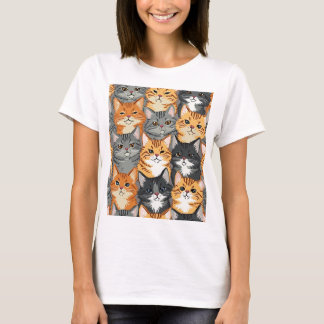 schattige kat op shirt