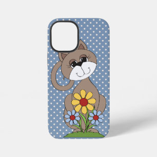 schattige kat op stippen iPhone 12 mini hoesje