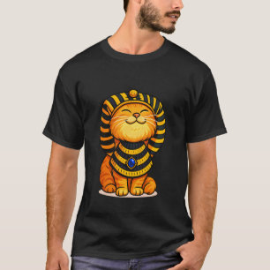 Schattige Kat Oude Egyptische Goden Farao Grappig T-shirt